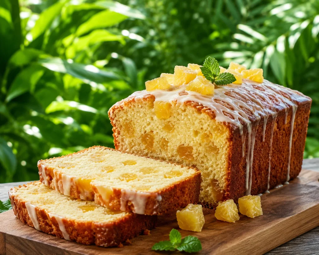 Crystallised Pineapple Loaf Cake