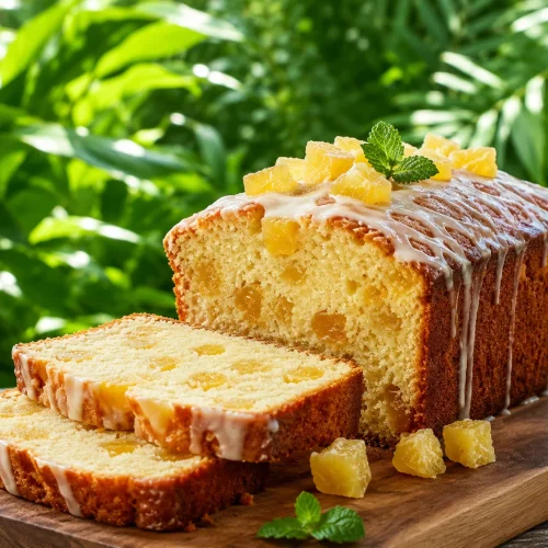 Crystallised Pineapple Loaf Cake
